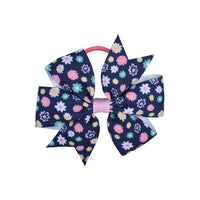 Floral Pinwheel 3" Bow with Hair Elastic