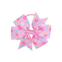 Floral Pinwheel 3" Bow with Hair Elastic