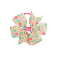 Floral Pinwheel 3" Bow with Hair Elastic