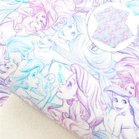 Pretty Girl Mermaid Sketch Faux Leather Sheet #12