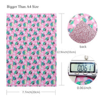 Baby Man on Pink Fine Glitter Double Sided Faux Leather Sheet