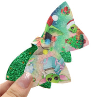 Pre Cut Christmas Baby Man Faux Leather Bow