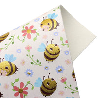 Bumble Bee Gold Print Faux Leather Sheet