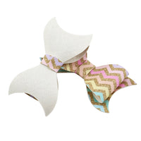 Chevron Pastel & Gold Premade Bow