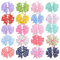 Floral Pinwheel 3" Bow with Hair Elastic