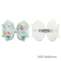 Pre Cut Floral Green Faux Leather Bow