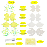 Pre Cut Floral Yellow Faux Leather Bow