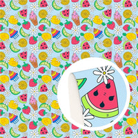 Fruit Salad Faux Leather Sheet