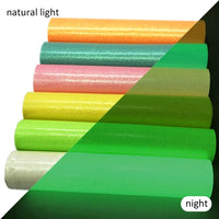 Glow in the Dark Glitter Smooth Faux Leather Full Sheet Pack of 6