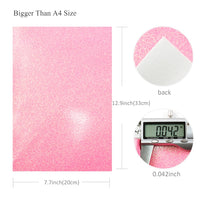 Glow in the Dark Glitter Smooth Faux Leather Full Sheet Pack of 6
