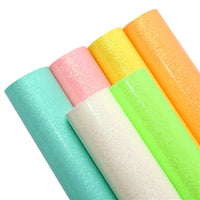 Glow in the Dark Glitter Smooth Faux Leather Full Sheet Pack of 6