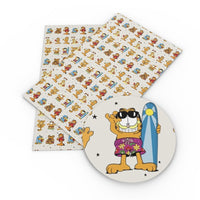 Garfield Cat Having Fun Faux Leather Sheet