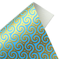 Gold Swirls Gold Print Faux Leather Sheet