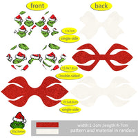 Pre Cut Grinch Faux Leather Bow