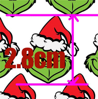 Grinch With Red Fine Glitter Double Sided Faux Leather Sheet
