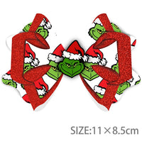 Pre Cut Grinch Faux Leather Bow