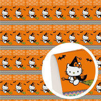 Hey Kitty Halloween Faux Leather Sheet