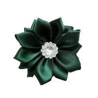 Satin Ribbon Flower with Rhinestone 3.8cm