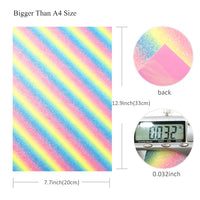 Iridescent with Ombre Striped Glitter Double Sided Faux Leather Sheet