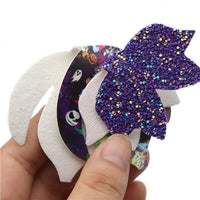 Pre Cut Halloween Jack Faux Leather Bows