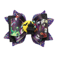 Pre Cut Halloween Jack Faux Leather Bows