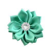 Satin Ribbon Flower with Rhinestone 3.8cm