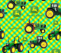 Green Tractors Faux Leather Sheet