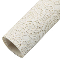 Beige Textured Lace Faux Leather Sheet Clearance