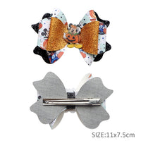 Pre Cut Mouse Halloween Faux Leather Bow