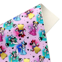 Mouse Pretty Girl Gold Print Faux Leather Sheet