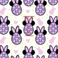 Easter Mouse Purple Eggs Faux Leather Sheet