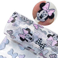 Mouse & Bows Glitter Transparent Sheet