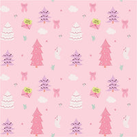 Christmas Patterned Trees on Pink Faux Leather Sheet