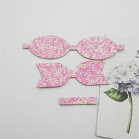 Pre Cut Chunky Pink Glitter Faux Leather Bows 10 Pack