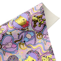 Bear Gold Print Faux Leather Sheet