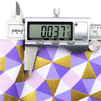 Purple Geometric Gold Print Faux Leather Sheet