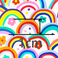 Rainbows Bright with Blue Fine Glitter Double Sided Faux Leather Sheet