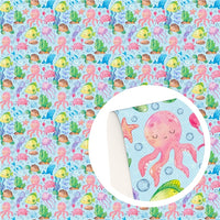 Sea Creatures Faux Leather Sheet