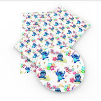 Blue Alien Tropical Faux Leather Sheet