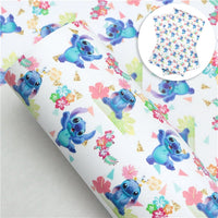 Blue Alien Tropical Faux Leather Sheet