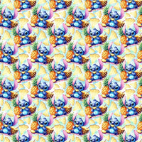 Blue Alien  Pineapples Faux Leather Sheet