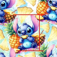 Blue Alien  Pineapples Faux Leather Sheet