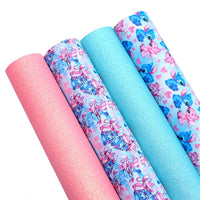 Blue Alien & Angel Faux Leather Full Sheet Pack of 4