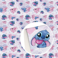 Blue Alien & Angel Love Faux Leather Sheet