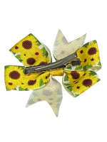Sunflower Pinwheel Bow 3" with Clip