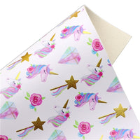 Unicorn Gold Print Faux Leather Sheet