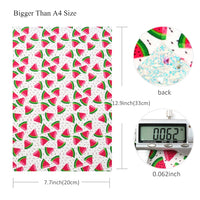 Watermelon on White with Chucky Glitter Double Sided Leather Sheet