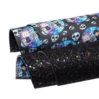 Wednesday Windows with Chunky Glitter Double Sided Faux Leather Sheet