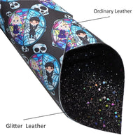 Wednesday Windows with Chunky Glitter Double Sided Faux Leather Sheet