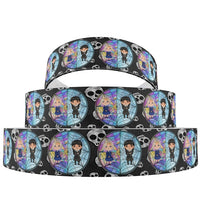 Wednesday Skulls & Window 7/8" Ribbon